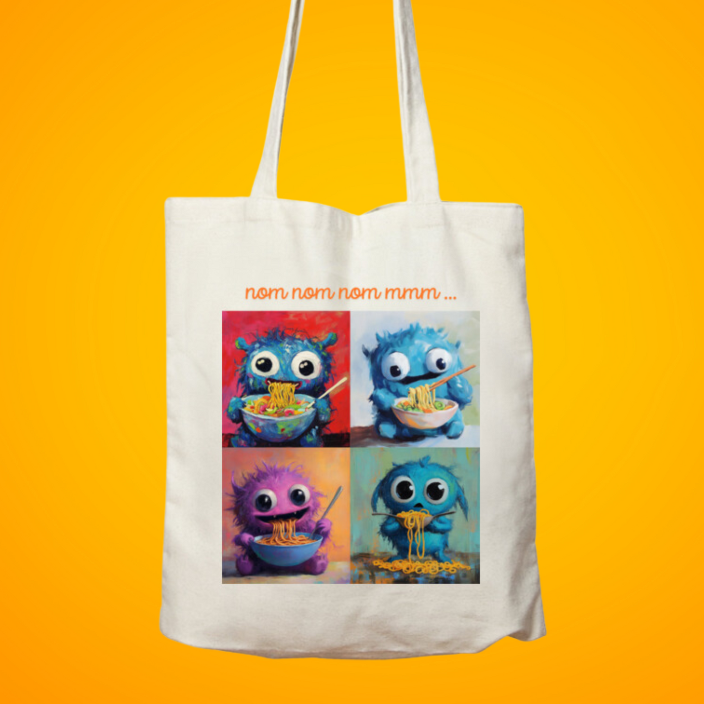 nom nom - tote bag