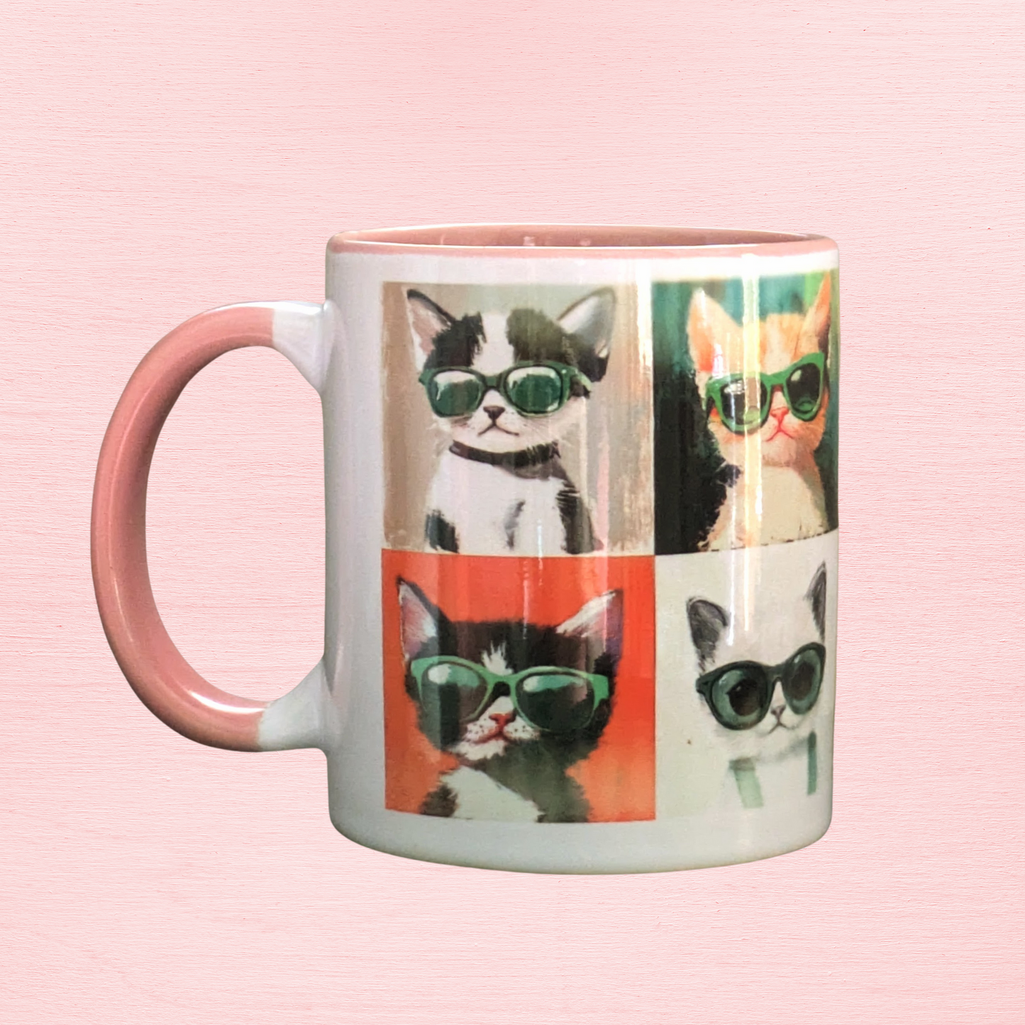 cool cats - pink mug