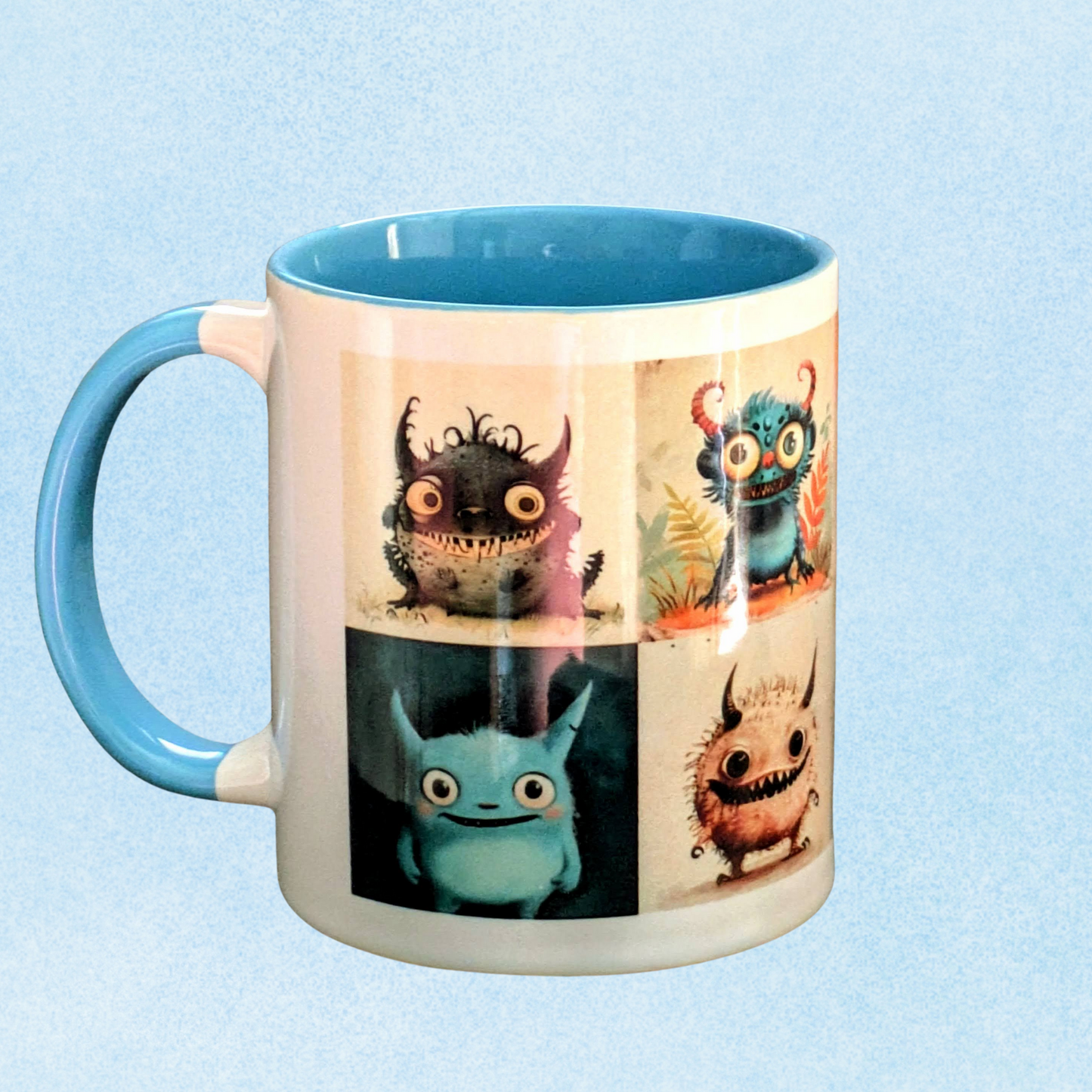 adorable little monsters - blue mug