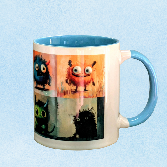 adorable little monsters - blue mug