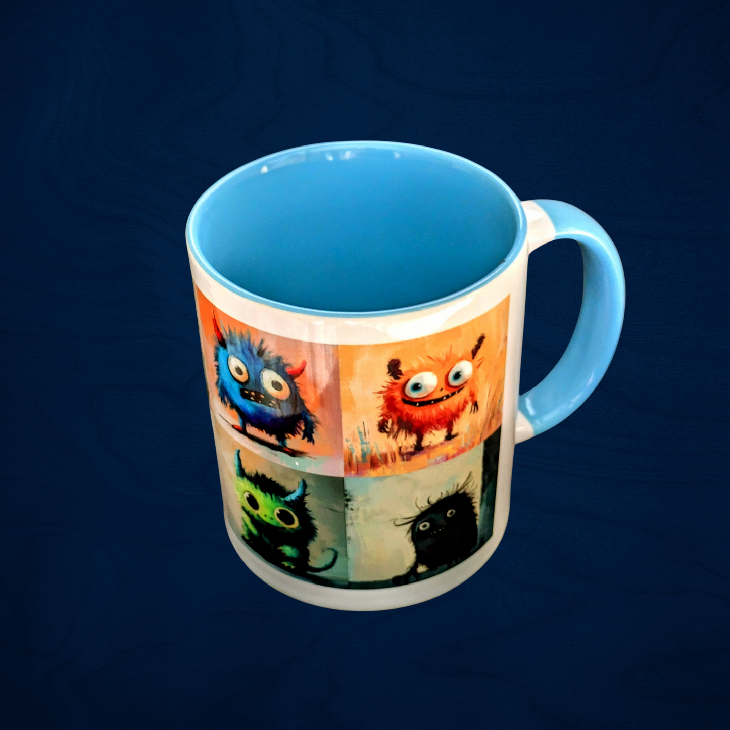 adorable little monsters - blue mug