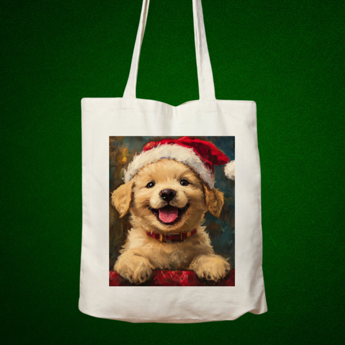 santa's little helper pup - tote bag