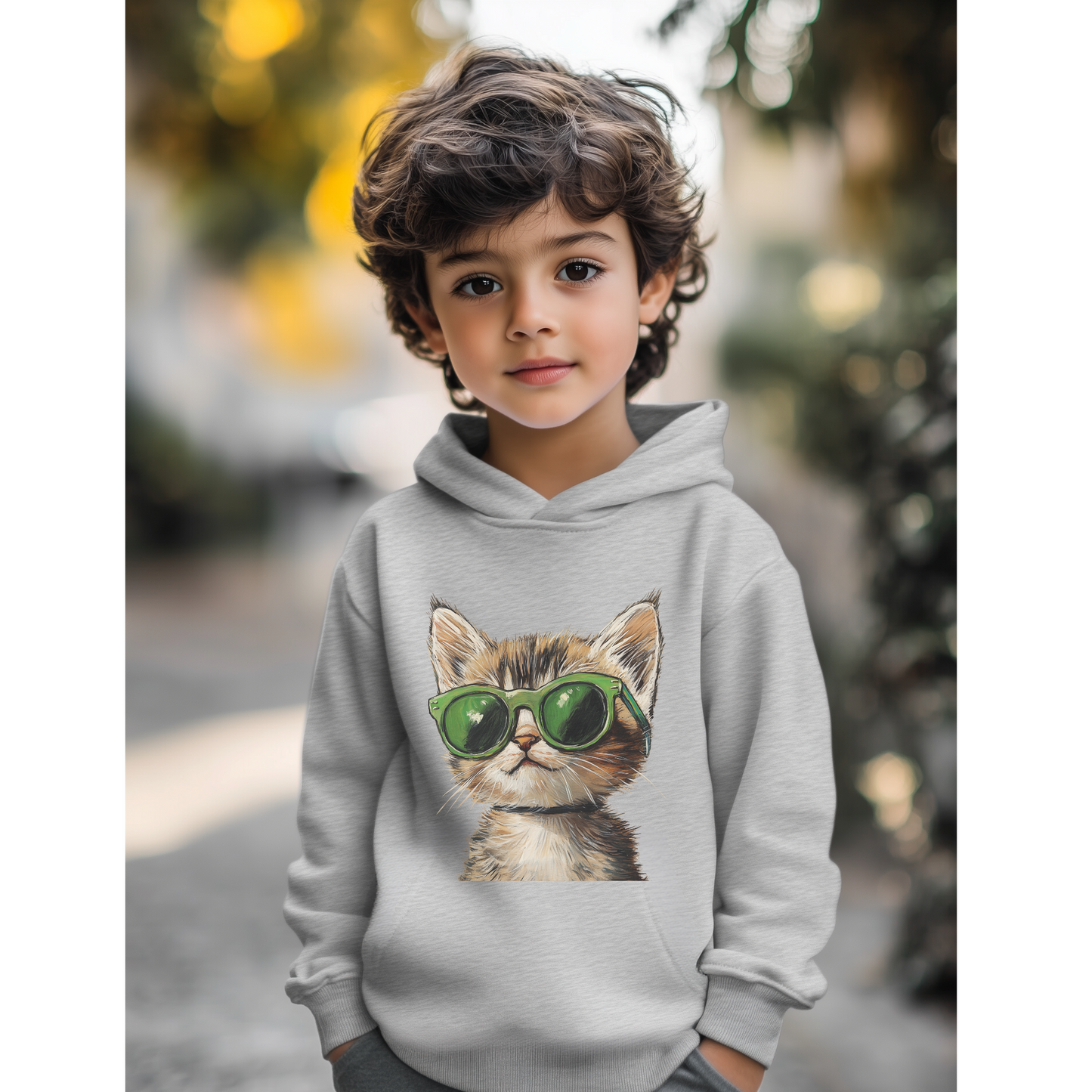 cool cat hoodie - sweatshirt for kids