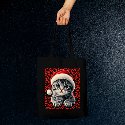 christmas kitty - tote bag