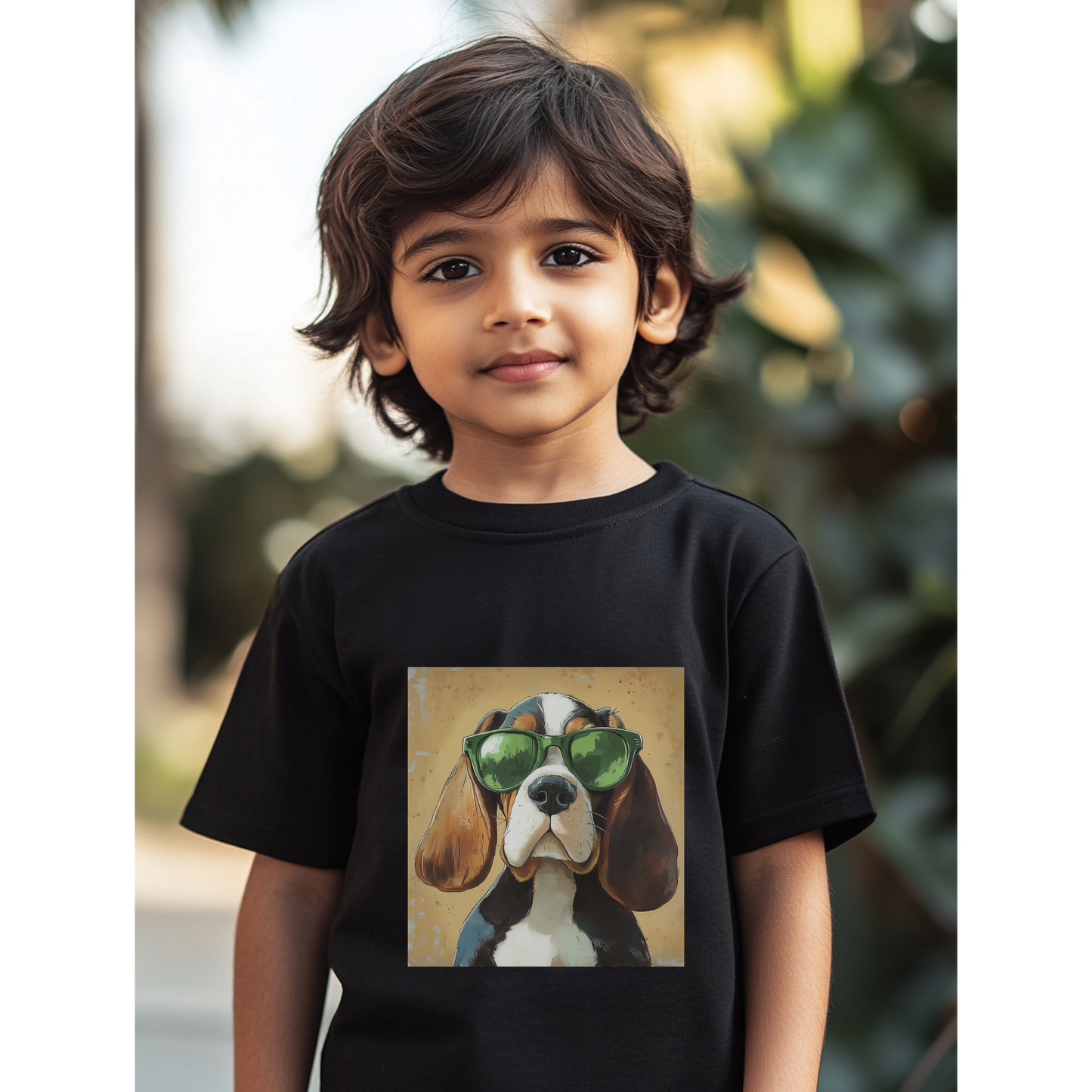 cool pupper basset - t-shirt for boys